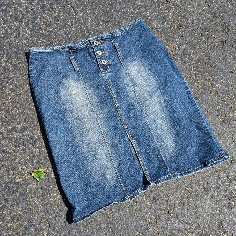 Y2K Lazer Jeans Denim Skirt